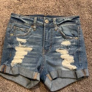 Aeropostale distressed denim shorts.